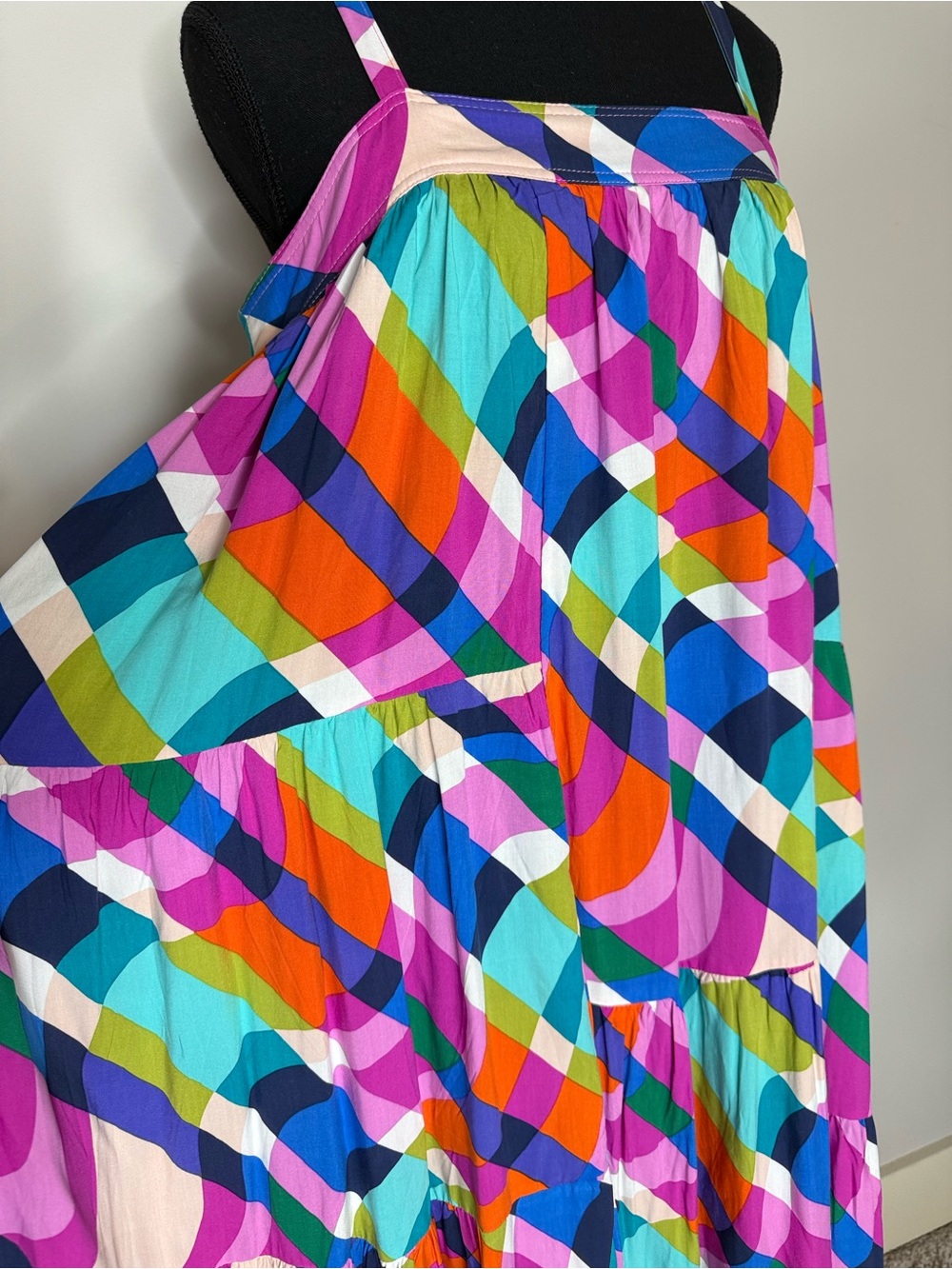 ABEL THE LABEL ANTHROPOLOGIE Oversized Trapeze Baby Doll Maxi Dress Size Medium - Picture 3 of 12